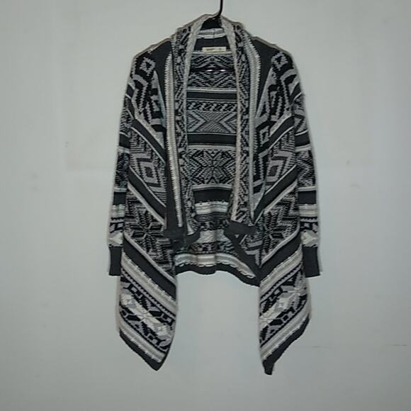 Old Navy Women's Aztec-print Gray Blanket Sweater. Size XS Boho Southwestern - Picture 1 of 7